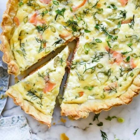 Hot Smoked Salmon And Spinach Quiche