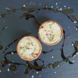 Canape - Goats Cheese And Red Pepper Quiche