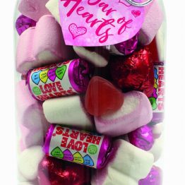 Valentines Jar of Heart Sweets