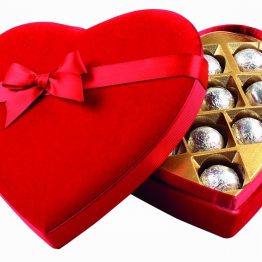 Luxury Red Velvet Heart Valentines Boxed Chocolates