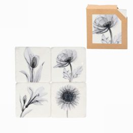 Gisela Graham X-Ray Flowers Resin Coaster