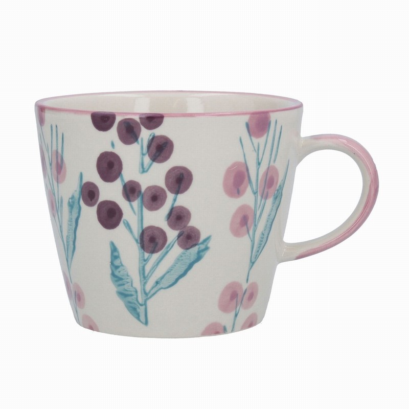 Gisela Graham Purple Wattle Ceramic Mug