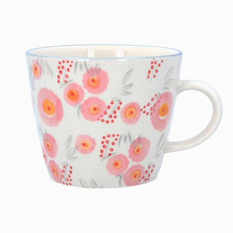 Gisela Graham Pink Sponged Flowers Mug