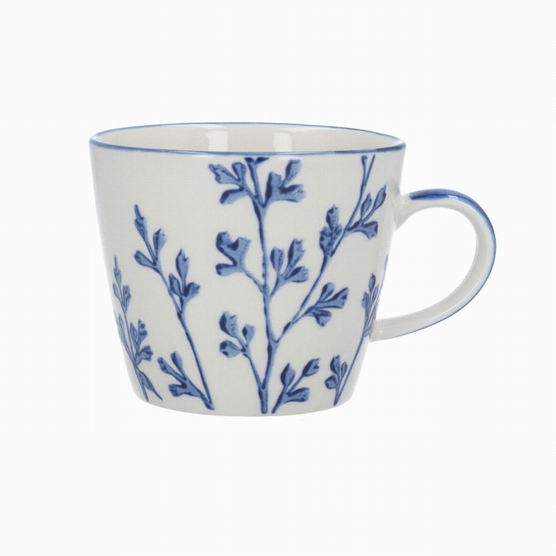 Gisela Graham Blue Leaf Sprig Mug
