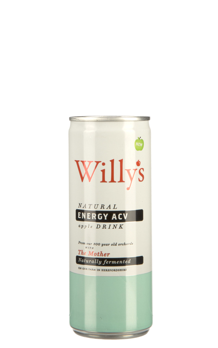 Willy's Sparkling Apple Energy Drink With Kombucha and ACV