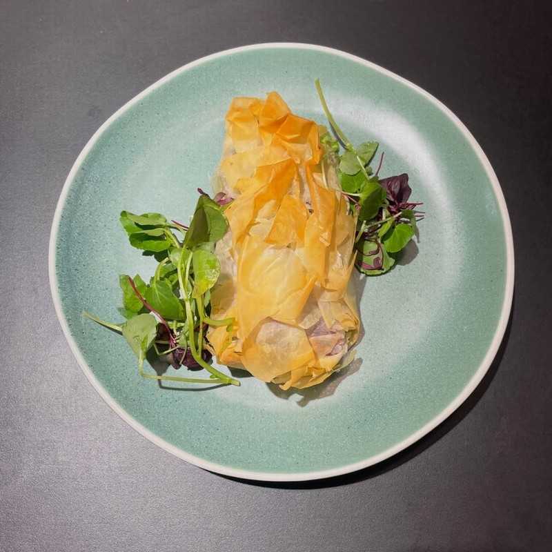 Beetroot & Goats Cheese Filo Parcel