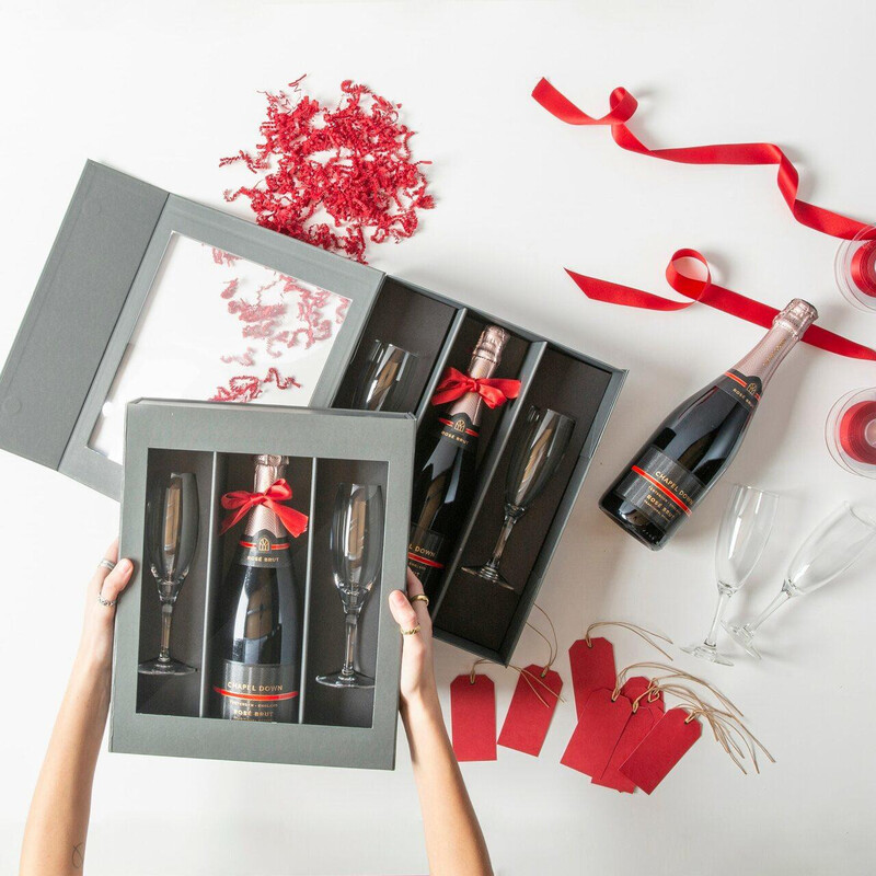 Champagne & Glass Flutes Gift Box