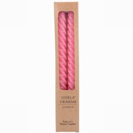 Gisela Graham Pastel Pink Twisted Tapers