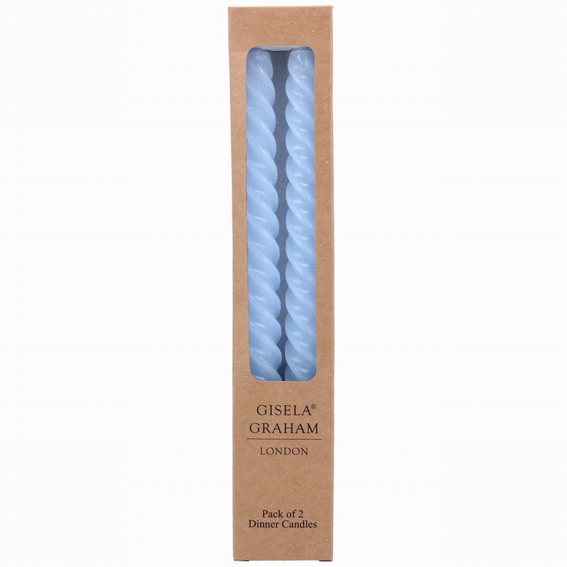 Gisela Graham Pastel Blue Twisted Tapers