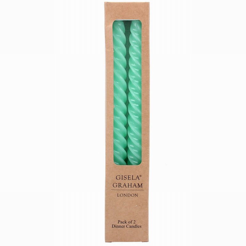 Gisela Graham Pastel Mint Green Twisted Tapers