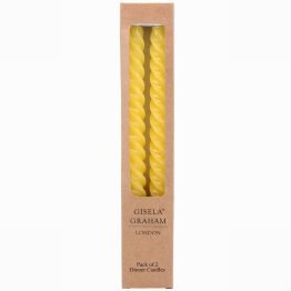 Gisela Graham Pastel Yellow Twisted Tapers