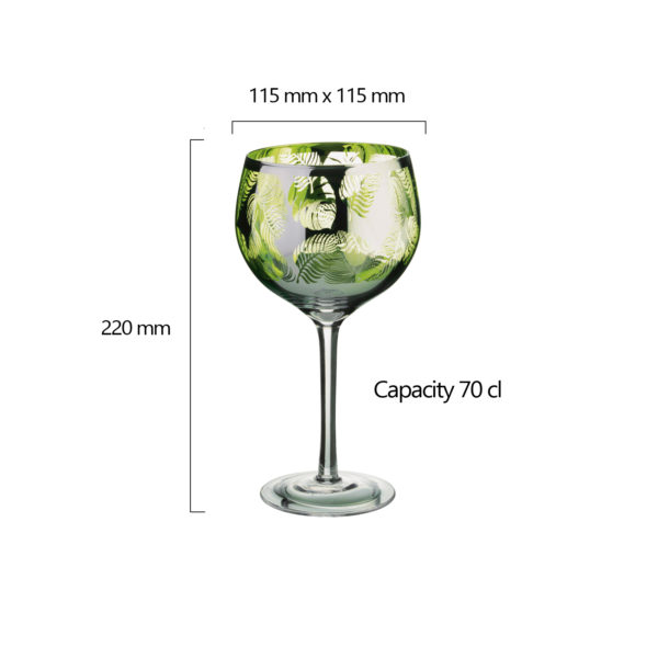 TROPICAL LEAVES GIN GLASSES SET OF 2