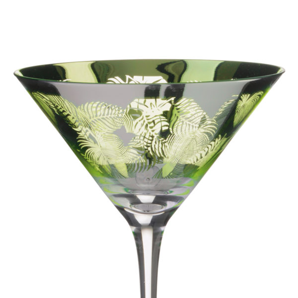 TROPICAL LEAVES COCTAIL GLASSES SET OF 2