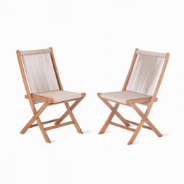 GARDEN TRADING CARRICK SET OF 2 FOLDABLE CHAIRS - NATURAL