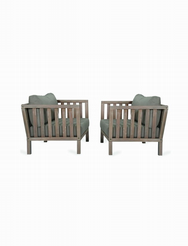 GARDEN TRADING PORTHALLOW SET OF 2 LOUNGE CHAIRS - NATURAL