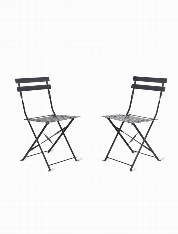 GARDEN TRADING RIVE DROITE SET OF 2 BISTRO CHAIRS - CARBON