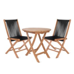 GARDEN TRADING CARRICK TABLE & CHAIRS SET - BLACK