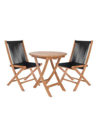 GARDEN TRADING CARRICK TABLE & CHAIRS SET - BLACK