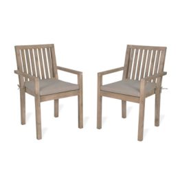 GARDEN TRADING PORTHALLOW SET OF 2 DINING ARMCHAIRS - NATURAL