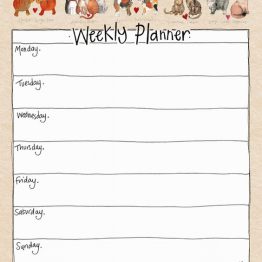 ALEX CLARK CHARISMATIC CATS WEEKLY PLANNER