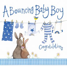 ALEX CLARK BLUE WASHING LINE BABY BOY CARD