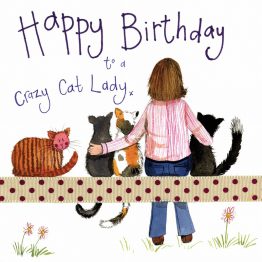 ALEX CLARK CRAZY CAT LADY BIRTHDAY CARD