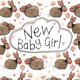 ALEX CLARK RABBIT BABY NEW BABY GIRL LITTLE SPARKLE CARD