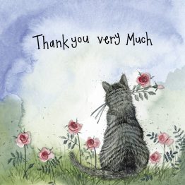 ALEX CLARK SUNSHINE CAT THANK YOU LITTLE FOIL CARD