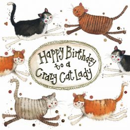 ALEX CLARK CRAZY CAT LADY LITTLE SPARKLE BIRTHDAY CARD