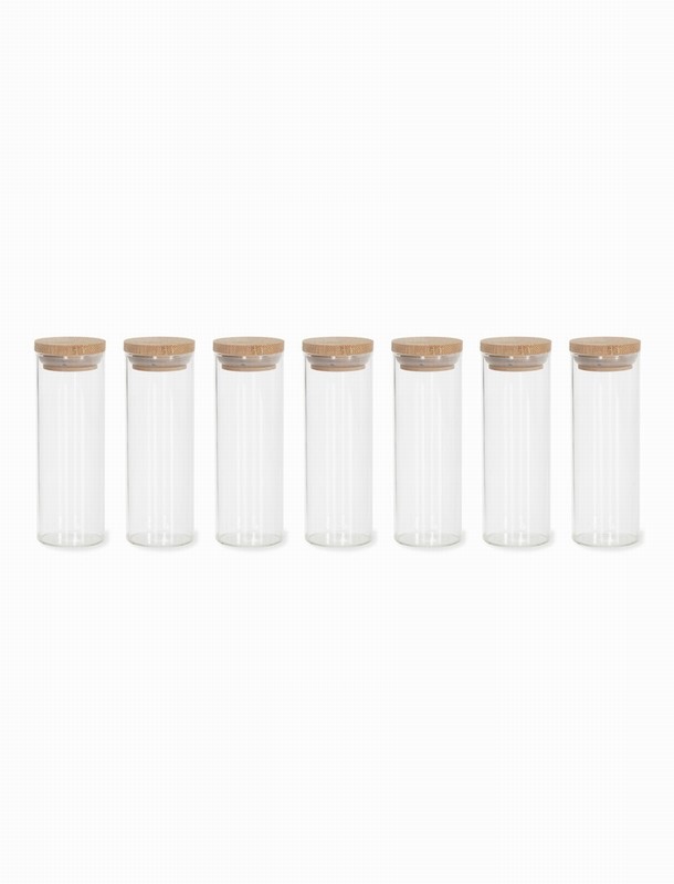 GARDEN TRADING AUDLEY SPICE JARS 100ML - SET OF 7 - BAMBOO/GLASS