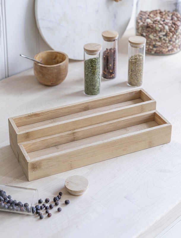 GARDEN TRADING AUDLEY SPICE RACK 2 TIER - BAMBOO