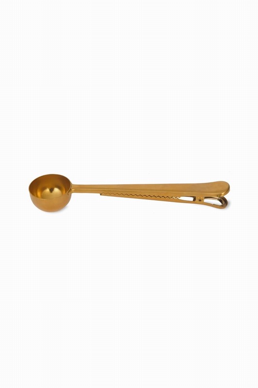 GARDEN TRADING BROMPTON COFFEE SCOOP WITH CLIP IN BRASS FINISH