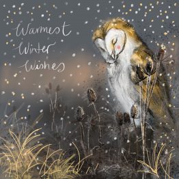 ALEX CLARK BARN OWL IN THE SNOW CHRISTMAS CARD