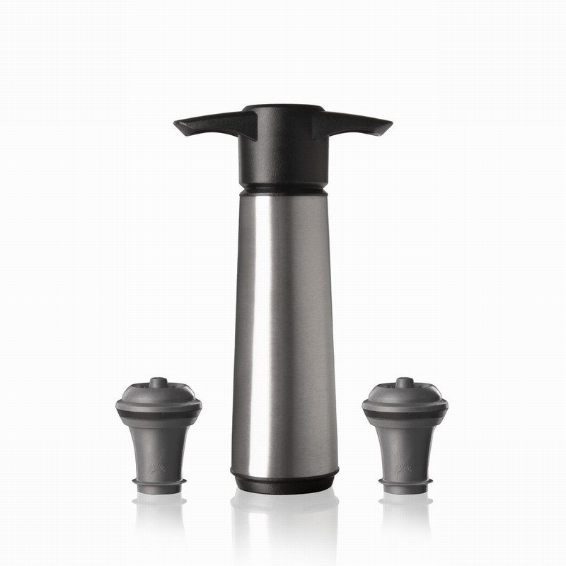 WINE SAVER STAINLESS STEEL PUMP & STOPPERS