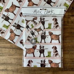 ALEX CLARK COUNTRY DOGS FOLDED GIFTWRAP