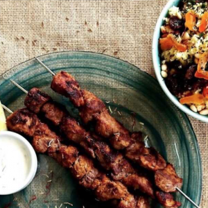 Read more about the article GRILLED LEMON AND CUMIN MARINATED LAMB KEBABS
